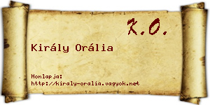 Király Orália névjegykártya